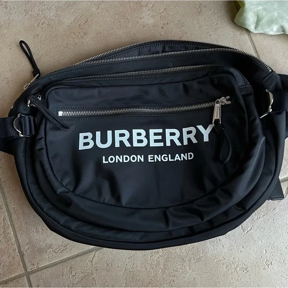 🎒BURBERRY black belt bum bag backpack largo logo sold out retail unisex - Picture 5 of 11